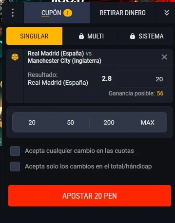 Cupón de apuestas